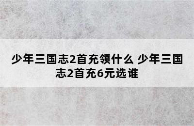 少年三国志2首充领什么 少年三国志2首充6元选谁